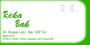 reka bak business card